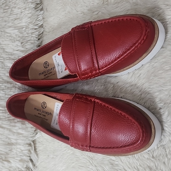 Marc Joseph Red Leather Loafers - Picture 2 of 11